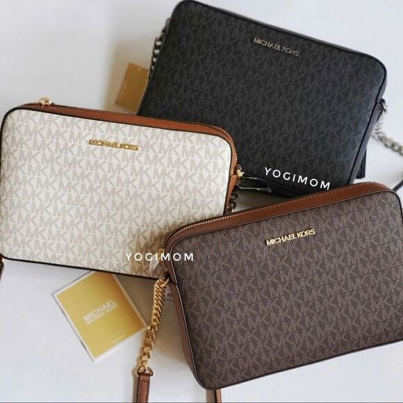 MICHAEL KORS East West PVC Signature Xbody CROSSBODY Shoulder Hand Bag Purse - Picture 1 of 16
